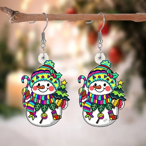 Jewelry - Snowman Christmas Earrings